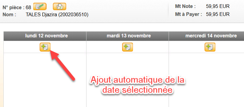 Frais Agenda sélection de date